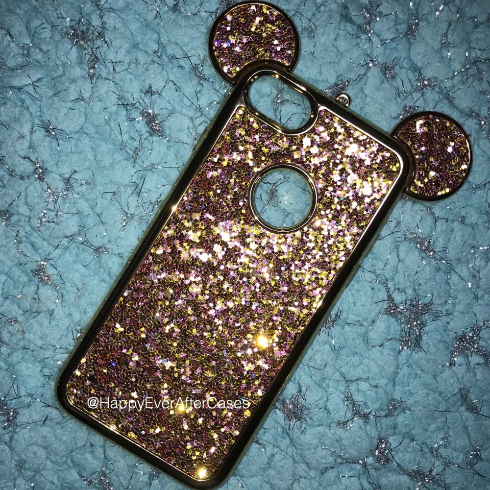 Disney inspired sparkly gold Mickey Mouse case